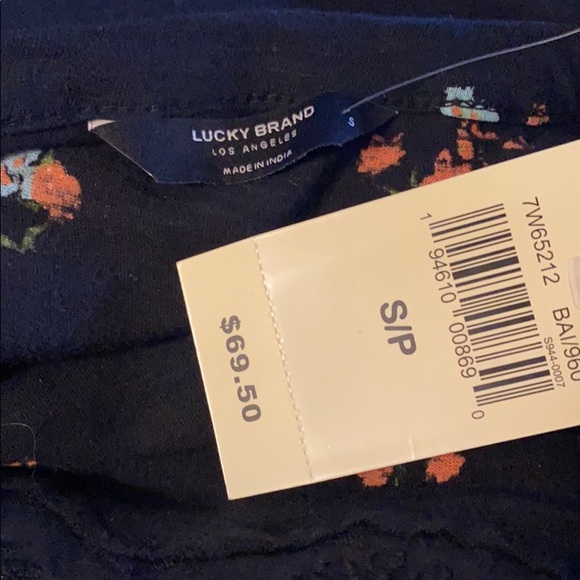 Lucky Brand Floral Print Peasant Top Size S/P NWT - Picture 5 of 5